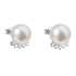 Strieborné náušnice kôstky s bielou riečnou perlou 21020.1