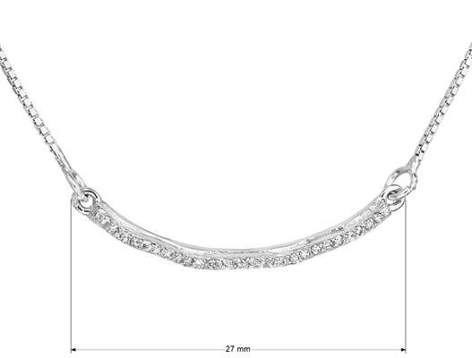 Strieborný náhrdelník so zirkónom v bielej farbe 12023.1
