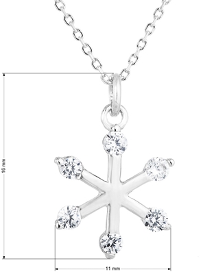 Strieborný náhrdelník so zirkónom biela vločka 12030.1