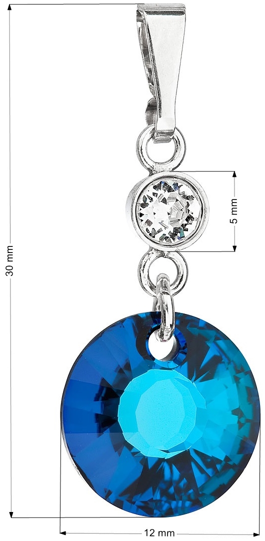 Strieborný prívesok s krištáľmi Swarovski modrý okrúhly 34216.5