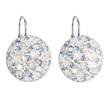 Strieborné náušnice visiace s krištálmi Swarovski modré okrúhle 31161.3 light sapphire