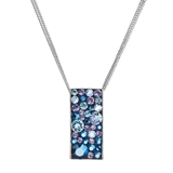 Strieborný náhrdelník so Swarovski kryštálmi modrý obdĺžnik 32074.3 blue style