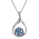 Strieborný náhrdelník so Swarovski kryštálmi kvapka 32075.3 blue style