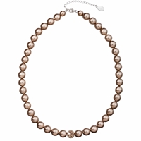 Perlový náhrdelník hnedý s Preciosa kryštály 32011.3