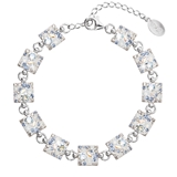 Strieborný náramok so Swarovski krištáľmi modrý 33047.3 light sapphire