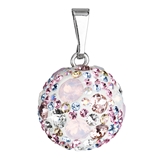 Strieborný prívesok s krištálmi Swarovski mix farieb okrúhly 34081.3 magic rose