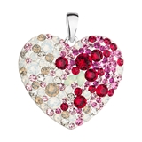 Strieborný prívesok s krištáľmi Swarovski mix farieb srdce 34243.3 sweet love