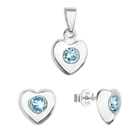 Sada šperkov s kryštálmi Swarovski náušnice a prívesok modré srdce 39176.3