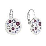 Náušnice bižutéria so Swarovski krištáľmi fialovej okrúhle 51034.3 violet