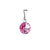 Prívesok bižutéria so Swarovski krištáľmi ružový okrúhly 54018.3 rose