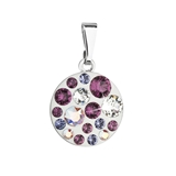 Prívesok bižutéria so Swarovski krištáľmi fialový okrúhly 54023.3 amethyst