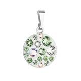 Prívesok bižutéria so Swarovski krištáľmi zelený okrúhly 54023.3 peridot