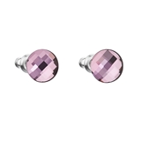 Náušnice bižutéria so Swarovski krištáľmi fialové okrúhle 56008.3 lilac shadow