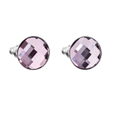 Náušnice bižutéria so Swarovski krištáľmi fialové okrúhle 56009.3 lilac shadow