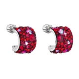 Strieborné náušnice visiace s krištálmi Swarovski červený polkruh 31280.3 cherry