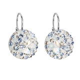 Strieborné náušnice visiace s krištálmi Swarovski modré okrúhle 31176.3 light sapphire