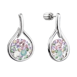 Strieborné visiace náušnice so Swarovski kryštálmi 31305.3 sakura